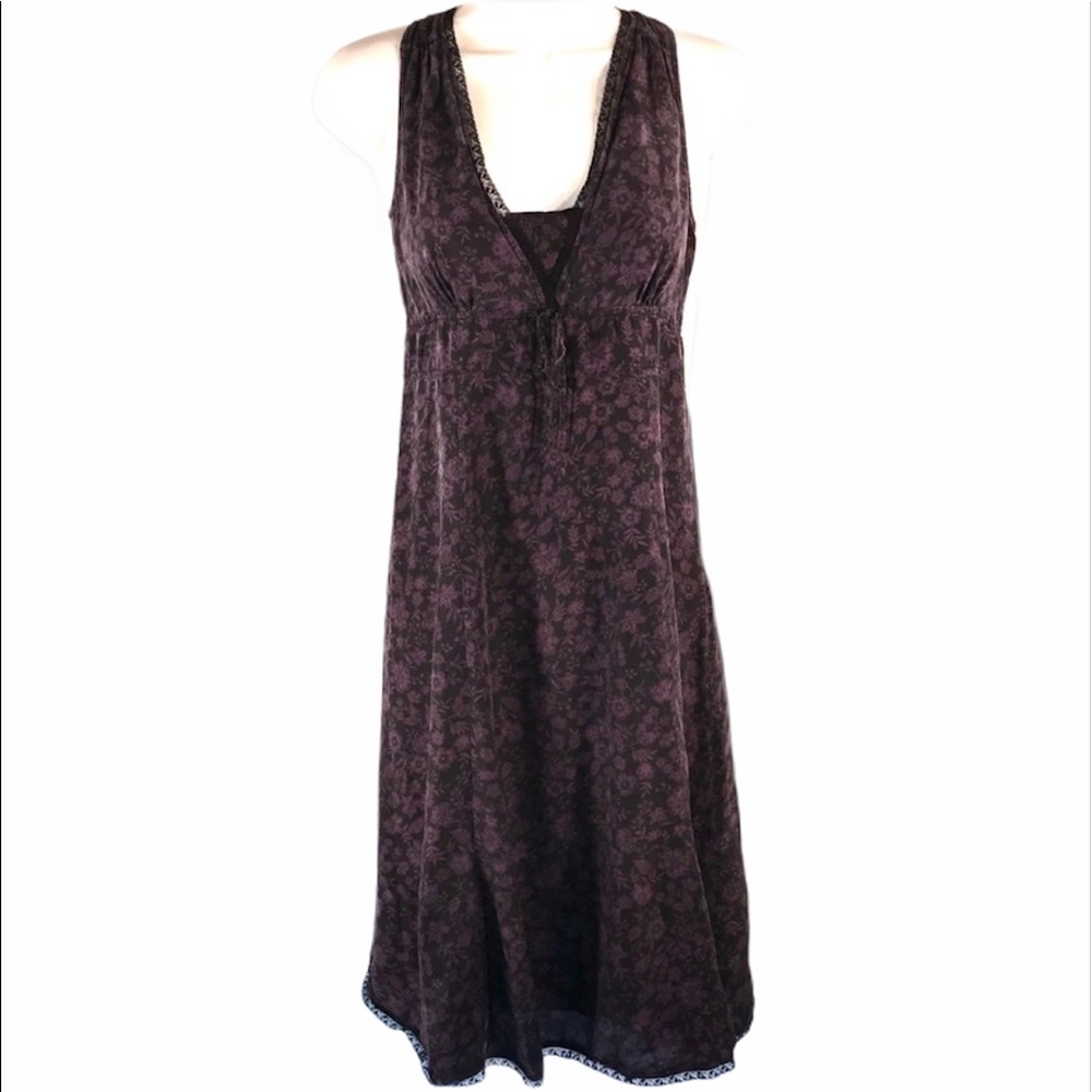 Vintage Rocker Victorian Espirit Silk Floral Dress